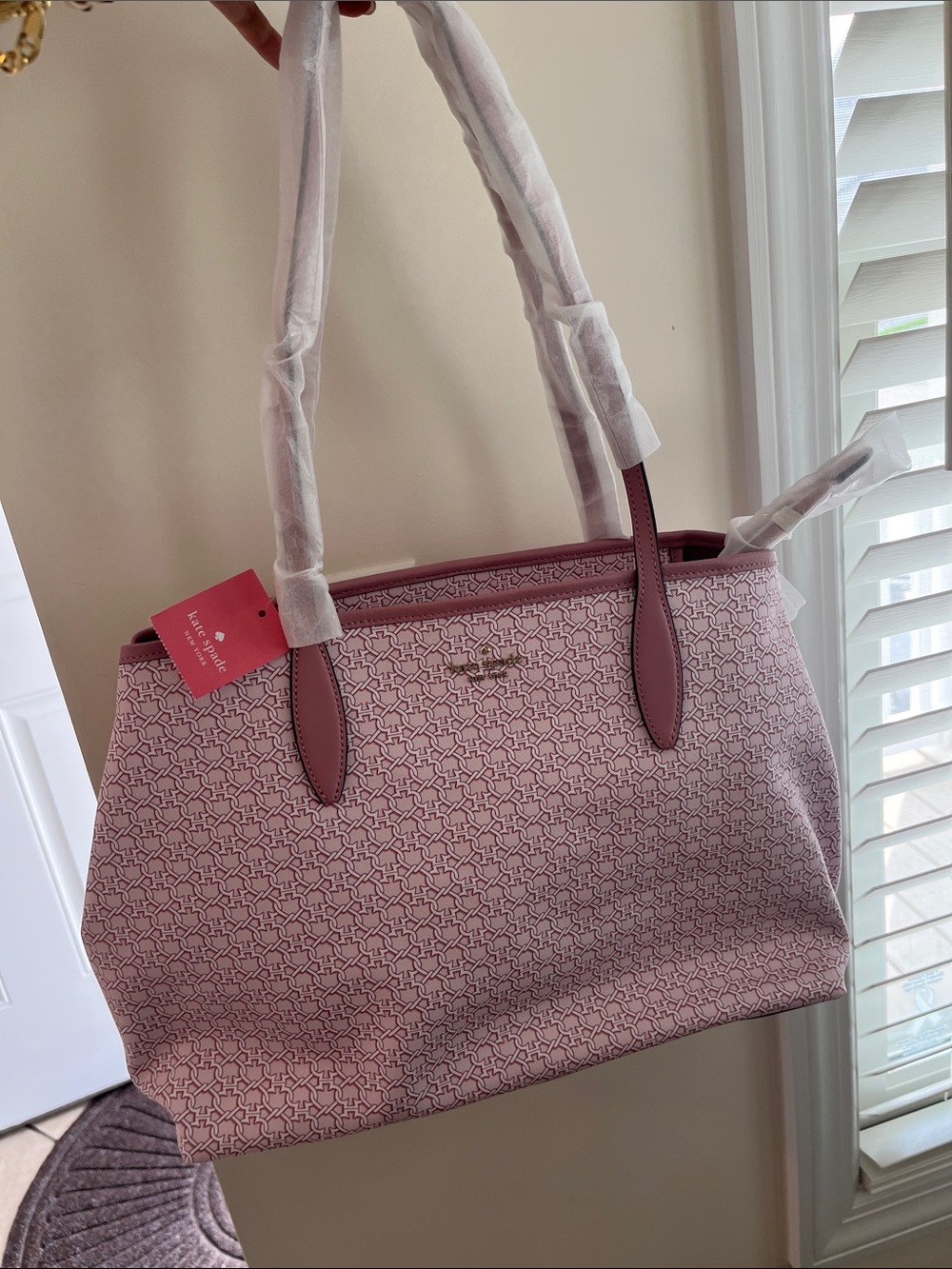 kate spade Pink Printed Tote with Top Handles